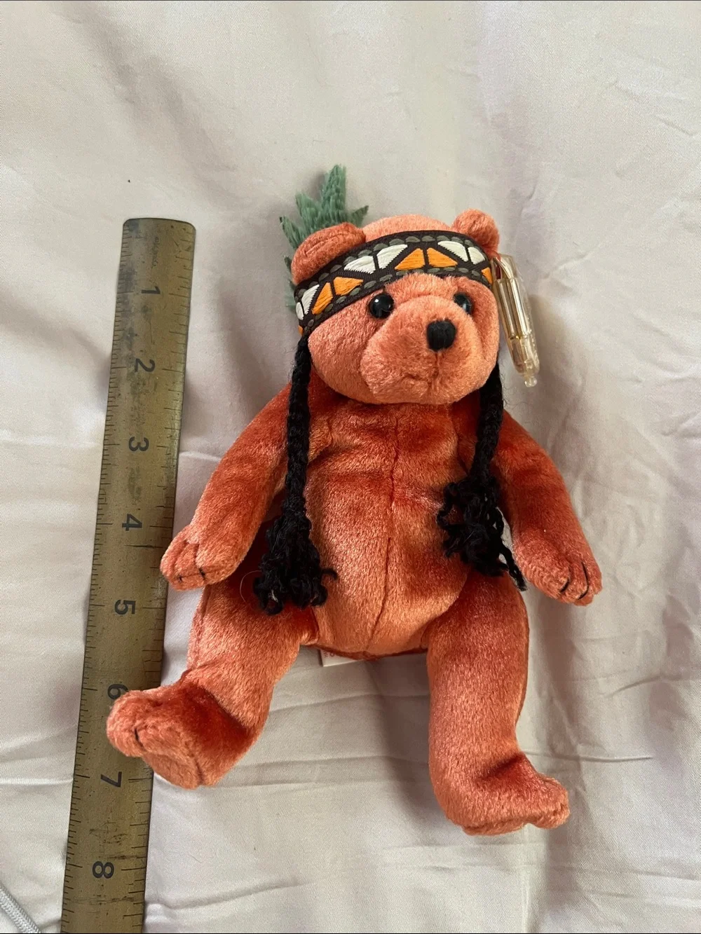 Ty Beanie Babies Little Feather Bear 2004 Plush w/ Tag Protector Thanksgiving